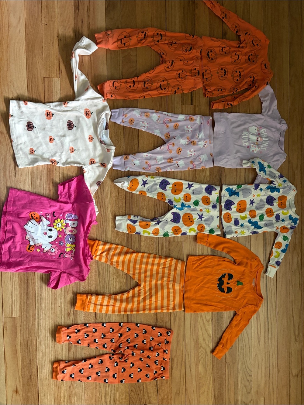 Toddler Halloween Pajama Bundle - Orange, White, Purple, Pink
